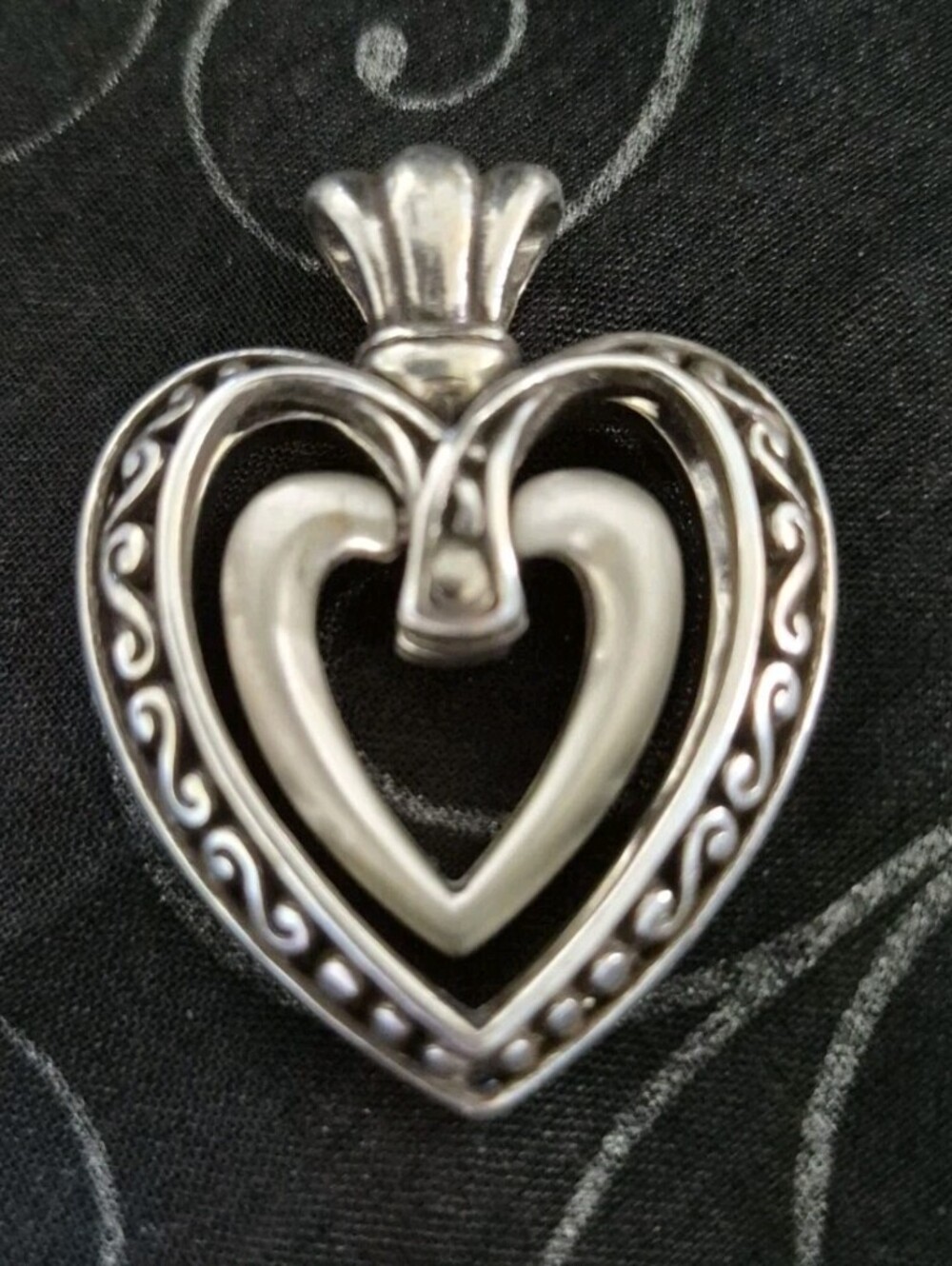 Brighton Retired Ellington collection Double Heart Pendant Pendant Only